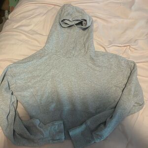 Grey Cropped Aerie Offline Hoodie